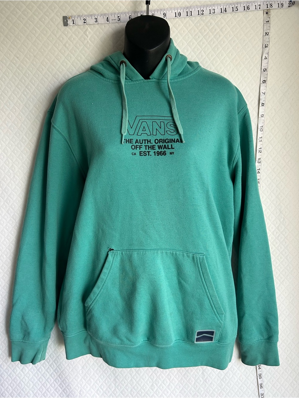 Vans Off The Wall Green Pullover Hoodie Logo Graphic Sweatshirt Size S